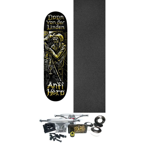 Anti Hero Skateboards Daan Van Der Linden Absentes Black Skateboard Deck - 8.38" x 32" - Complete Skateboard Bundle